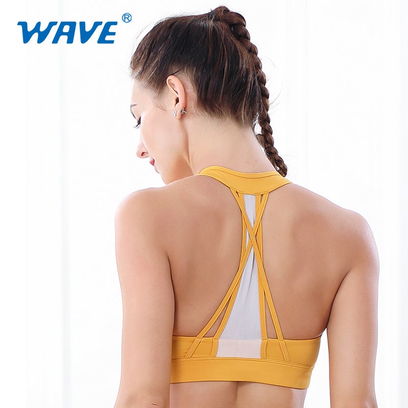 Wave Sport Yoga Tops Vest Crossover Design Women's Underwear Bars with Chest Pads freeshipping - wave-china