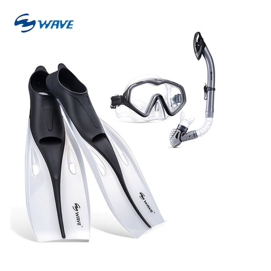 Wave Sport Transparent Black Snorkeling Combo Set XS/S/M/L freeshipping - wave-china